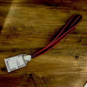 Coach burgundy lanyard